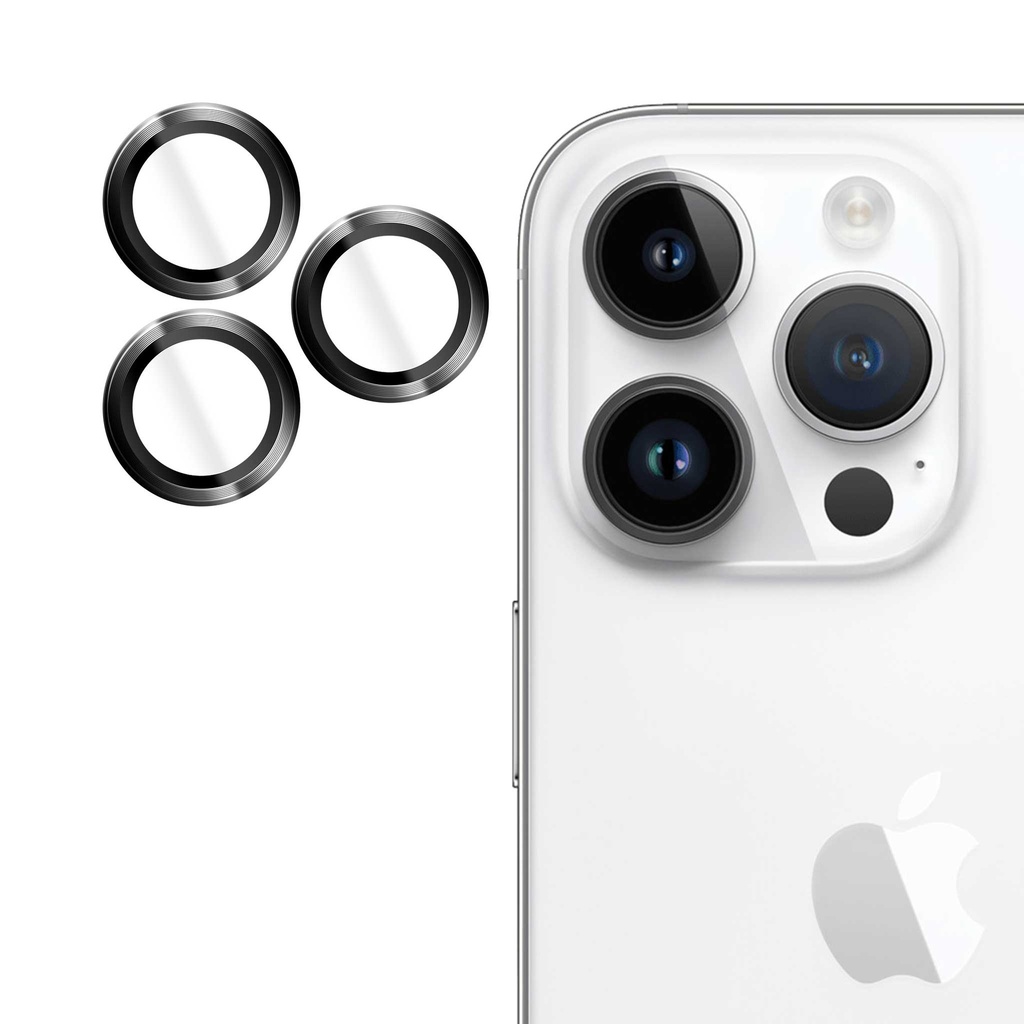 Folie iPhone 15 Pro Max, 15 Pro, Individual Camera Lens Protector, Black