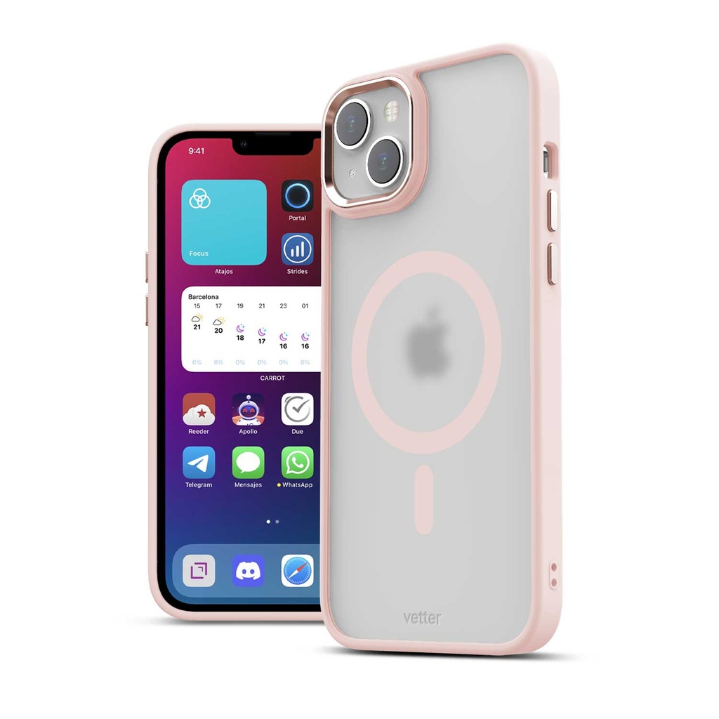 Husa iPhone 14 Plus, Clip-On Hybrid, Matt, MagSafe Compatible, Pink