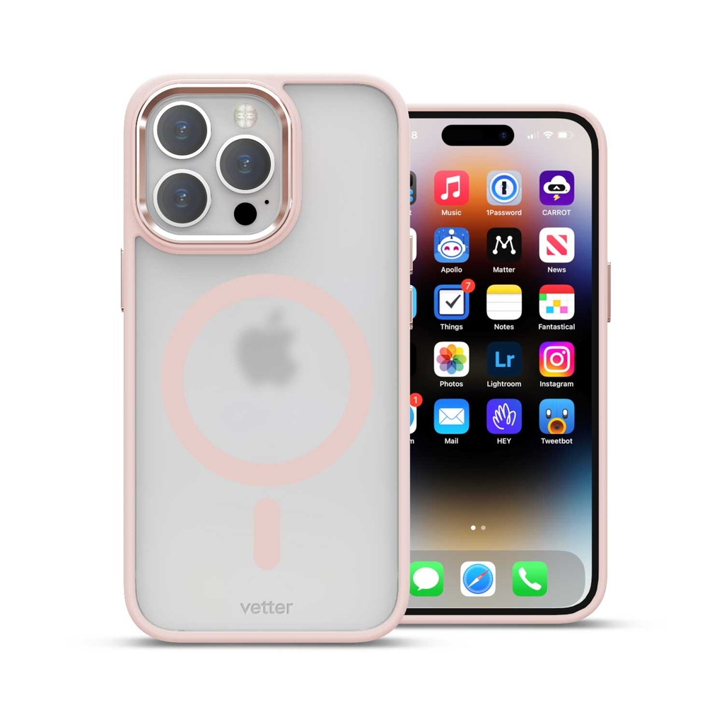 Husa iPhone 14 Pro, Clip-On Hybrid, Matt, MagSafe Compatible, Pink