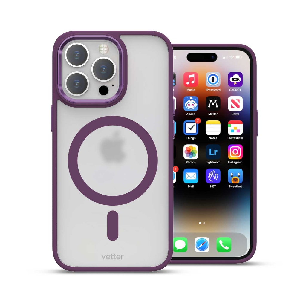 Husa iPhone 14 Pro, Clip-On Hybrid, Matt, MagSafe Compatible, Purple