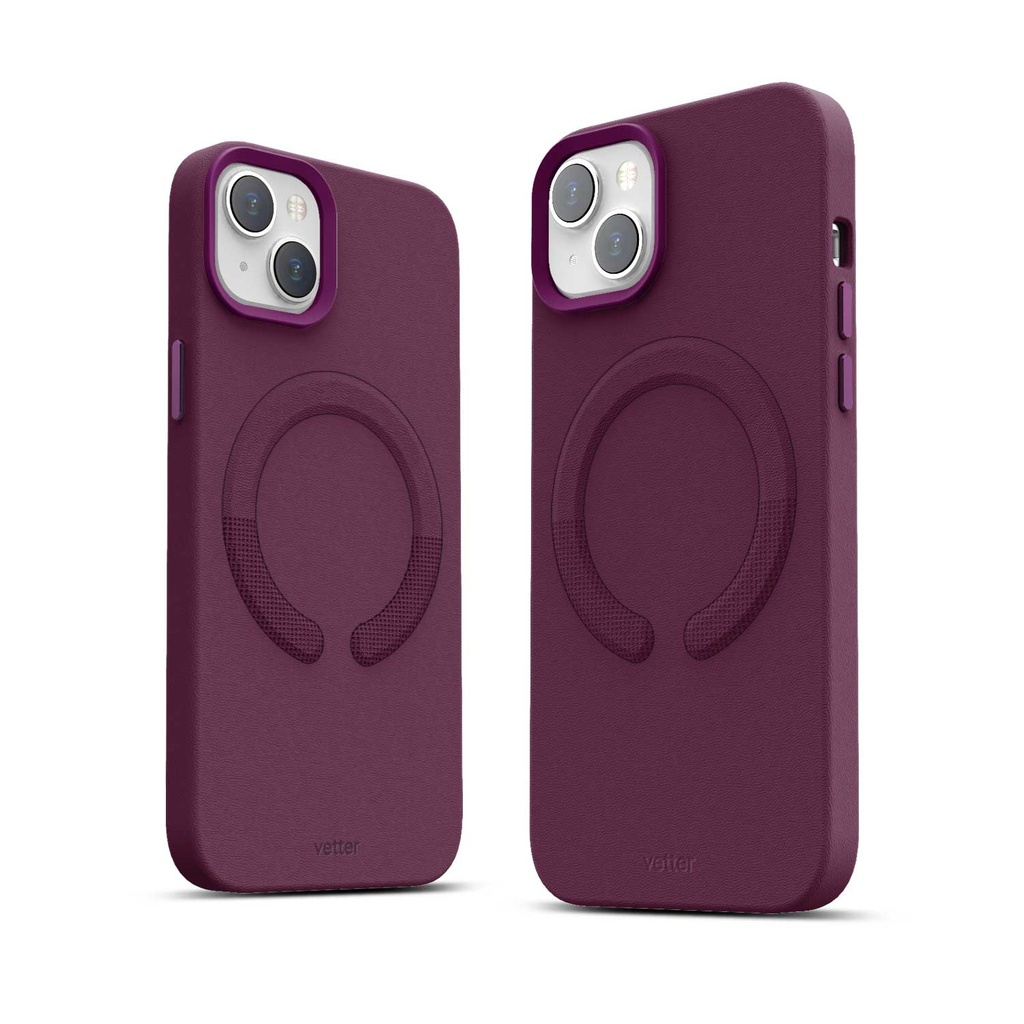 Husa iPhone 14, Clip-On Vegan Leather, MagSafe Compatible, Purple