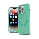 Husa iPhone 14 Pro, Clip-On Vegan Leather, MagSafe Compatible, Ice Sea Blue