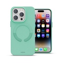 Husa iPhone 14 Pro, Clip-On Vegan Leather, MagSafe Compatible, Ice Sea Blue