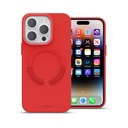 Husa iPhone 14 Pro, Clip-On Vegan Leather, MagSafe Compatible, Crimson Red