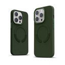Husa iPhone 14 Pro Max, Clip-On Vegan Leather, MagSafe Compatible, Green