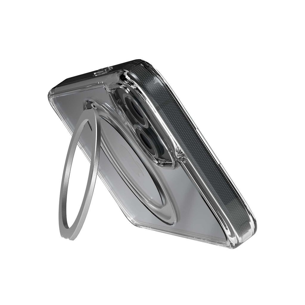 Husa iPhone 14, Clip-On Crystal MagSafe Compatible, with 360 degree rotating stand, Transparent