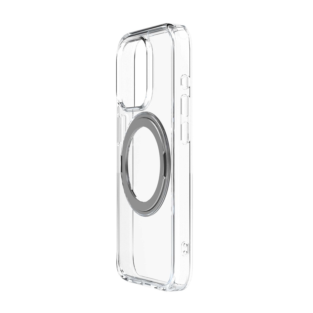 Husa iPhone 15 Pro, Clip-On Crystal MagSafe Compatible, with 360 degree rotating stand, Transparent