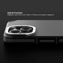 Husa iPhone 15, Clip-On MagSafe Compatible, Aramid Fiber, Hybrid  Kevlar, Black and Grey