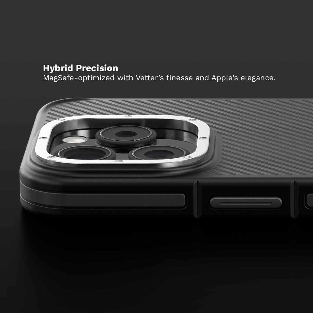 Husa iPhone 15 Pro Max, Clip-On MagSafe Compatible, Aramid Fiber, Hybrid  Kevlar, Black and Grey