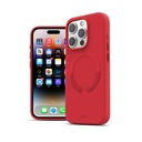 Husa iPhone 15 Pro, Clip-On Vegan Leather, MagSafe Compatible, Crimson Red
