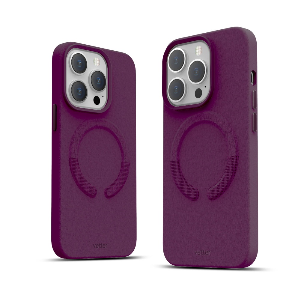 Husa iPhone 13 Pro Max, Clip-On Vegan Leather, MagSafe Compatible, Purple