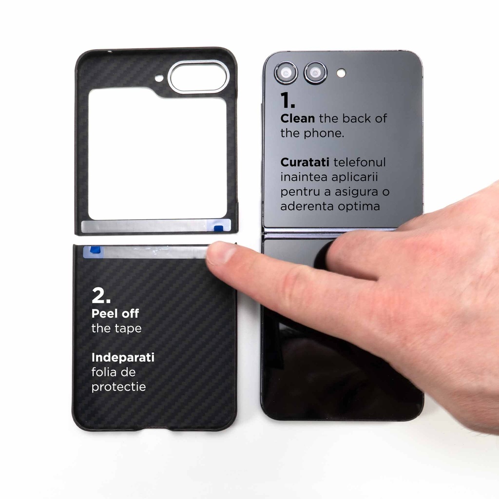 Husa Samsung Galaxy Z Flip5 5G, Clip-On, made from Aramid Fiber, Kevlar, Black