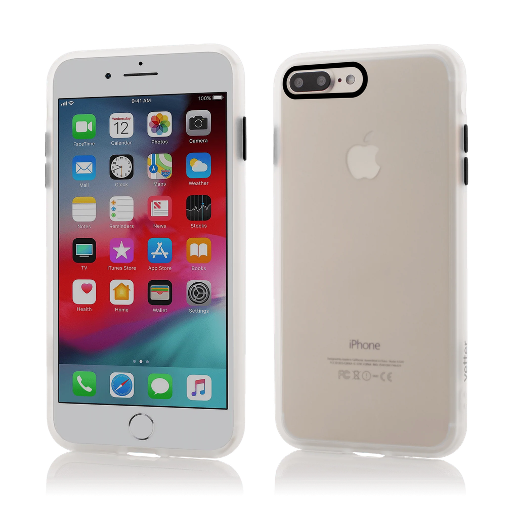 Husa iPhone 8 Plus, 7 Plus, Clip-On Hybrid Protection, Shockproof Soft Edge and Rigid Matte Back Cover, Transparent