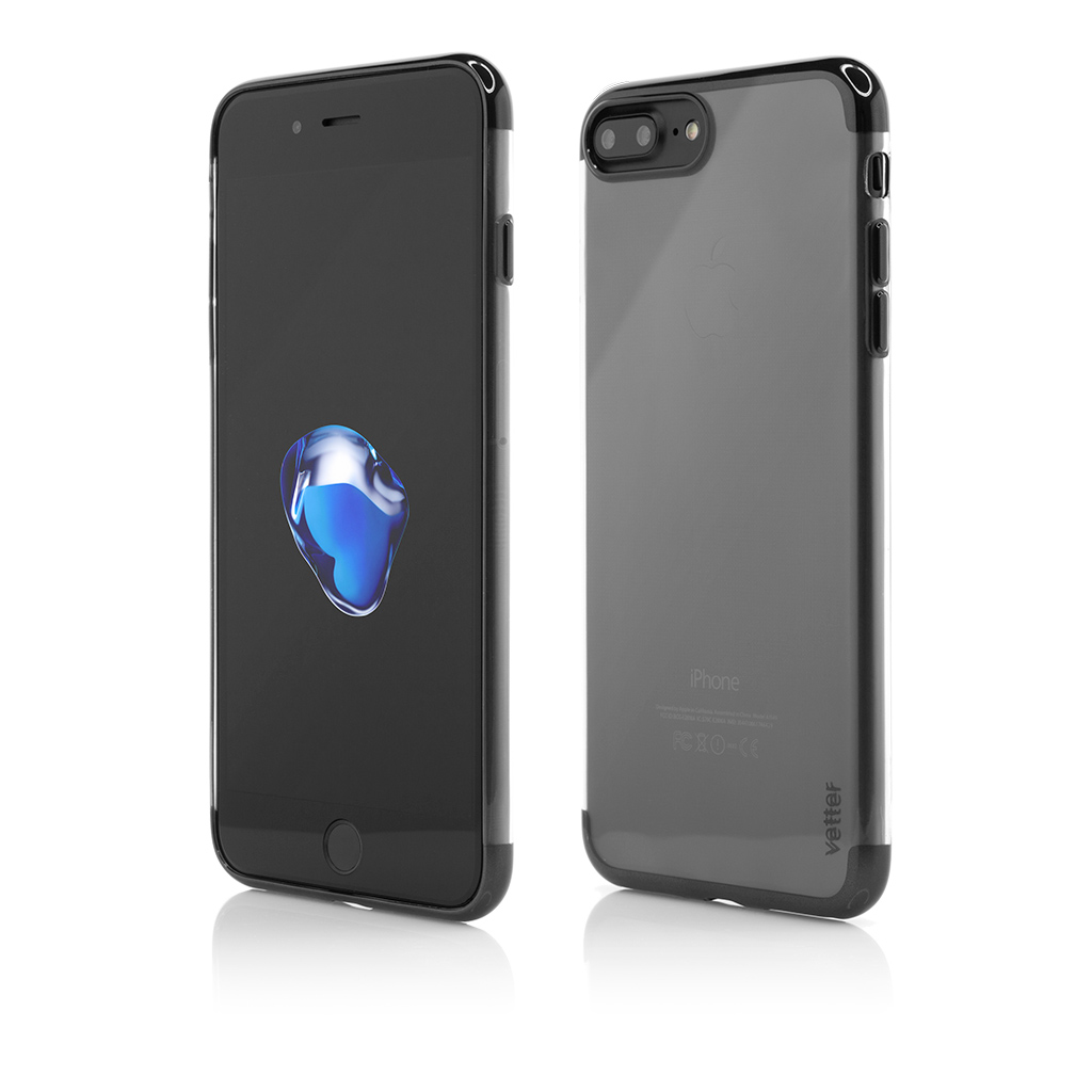 Husa iPhone 8 Plus, 7 Plus, Clip-On Shiny Soft Series, Black