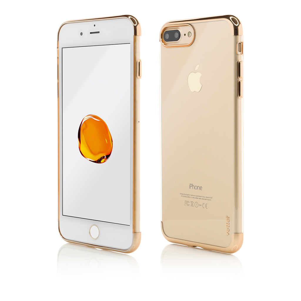 Husa iPhone 8 Plus, 7 Plus, Clip-On Shiny Soft Series, Gold