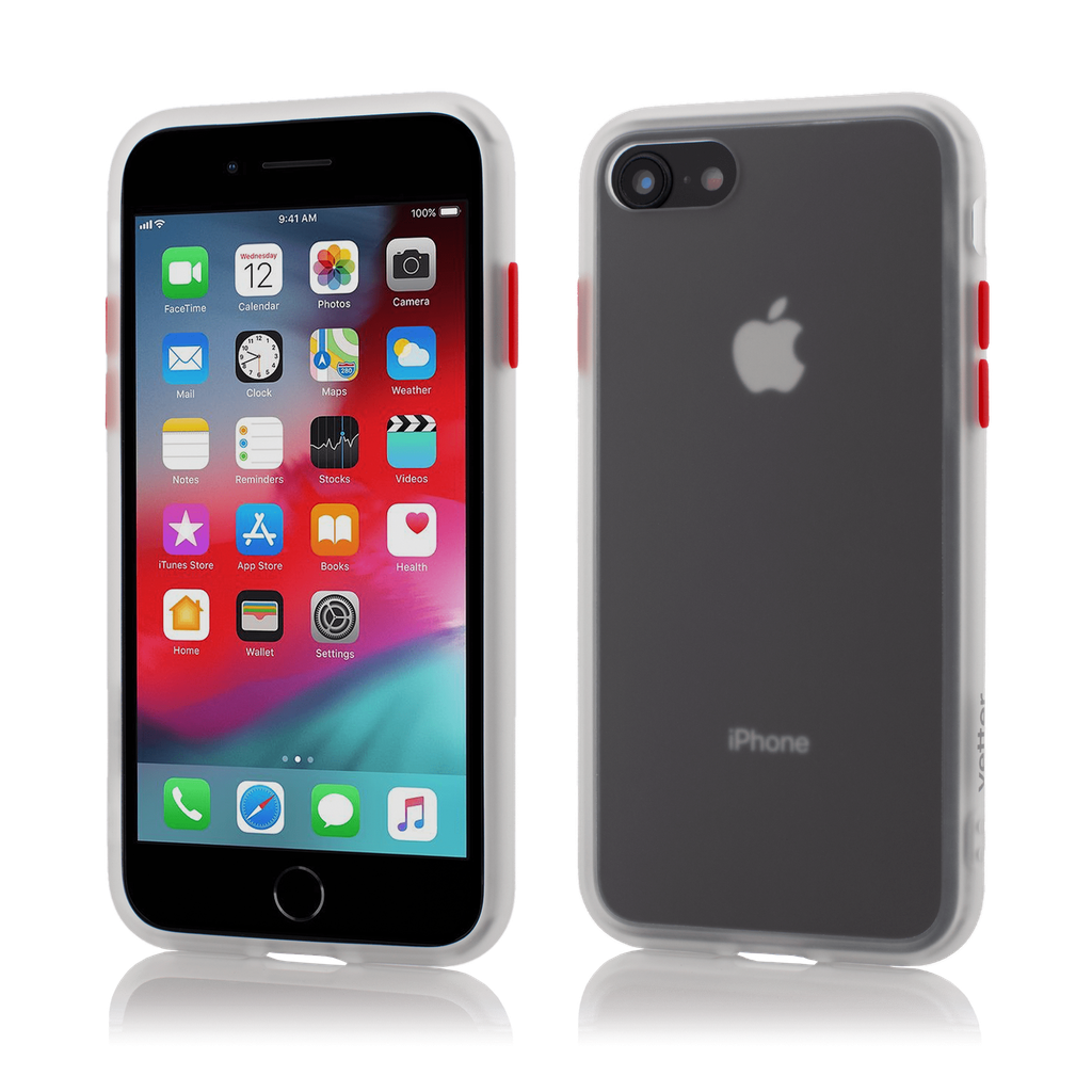 Husa iPhone SE (2020), 8, 7, Clip-On Hybrid Protection, Shockproof Soft Edge and Rigid Matte Back Cover, Transparent