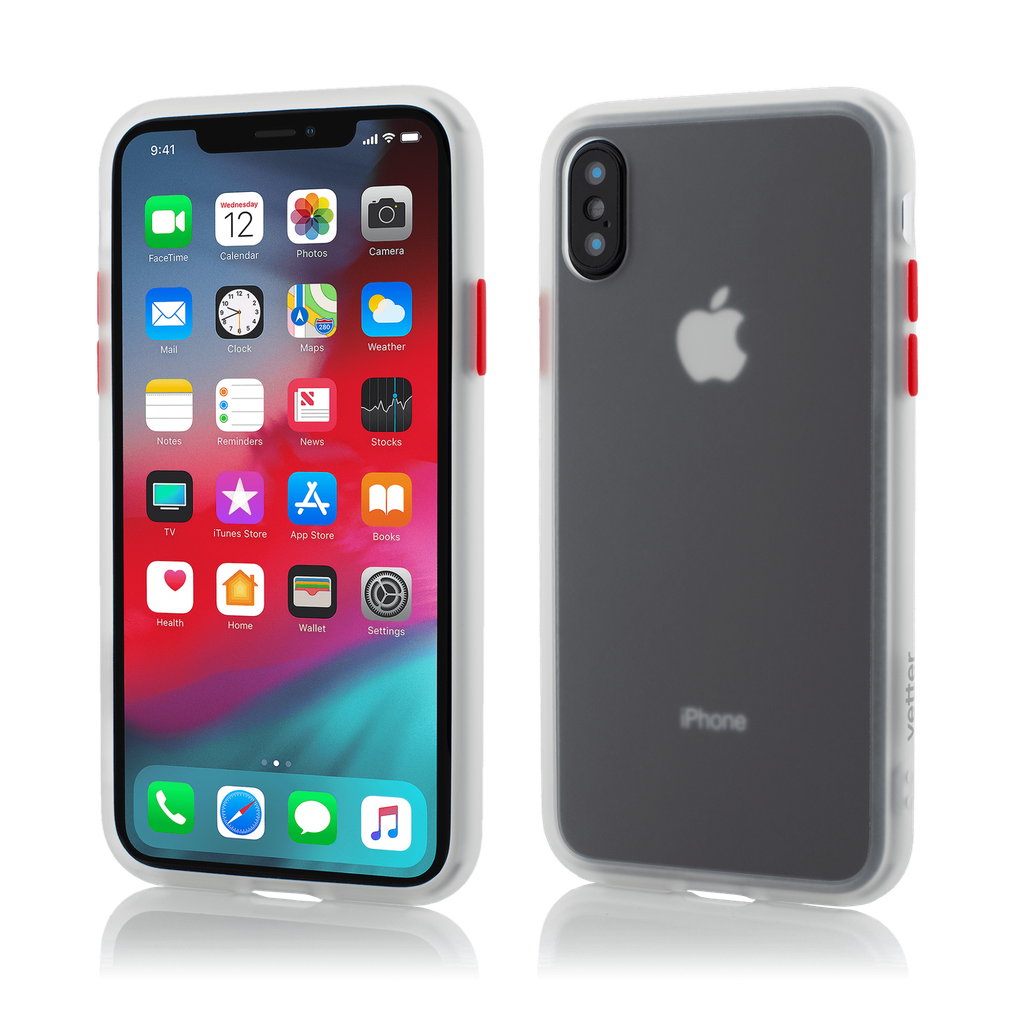 Husa iPhone Xs Max, Clip-On Hybrid Protection, Shockproof Soft Edge and Rigid Matte Back Cover, Transparent