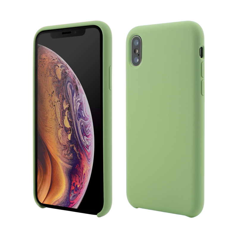 Husa iPhone XS, X, Clip-On Soft Touch Silk Series, Green