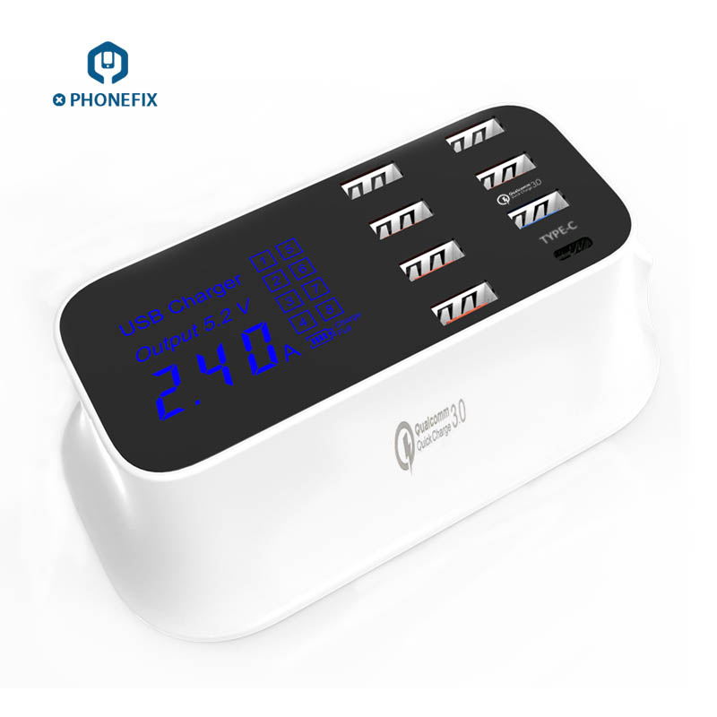 Multiport QC 3, 8 Port USB Quick Charger Hub With 3.0 Type-C Port