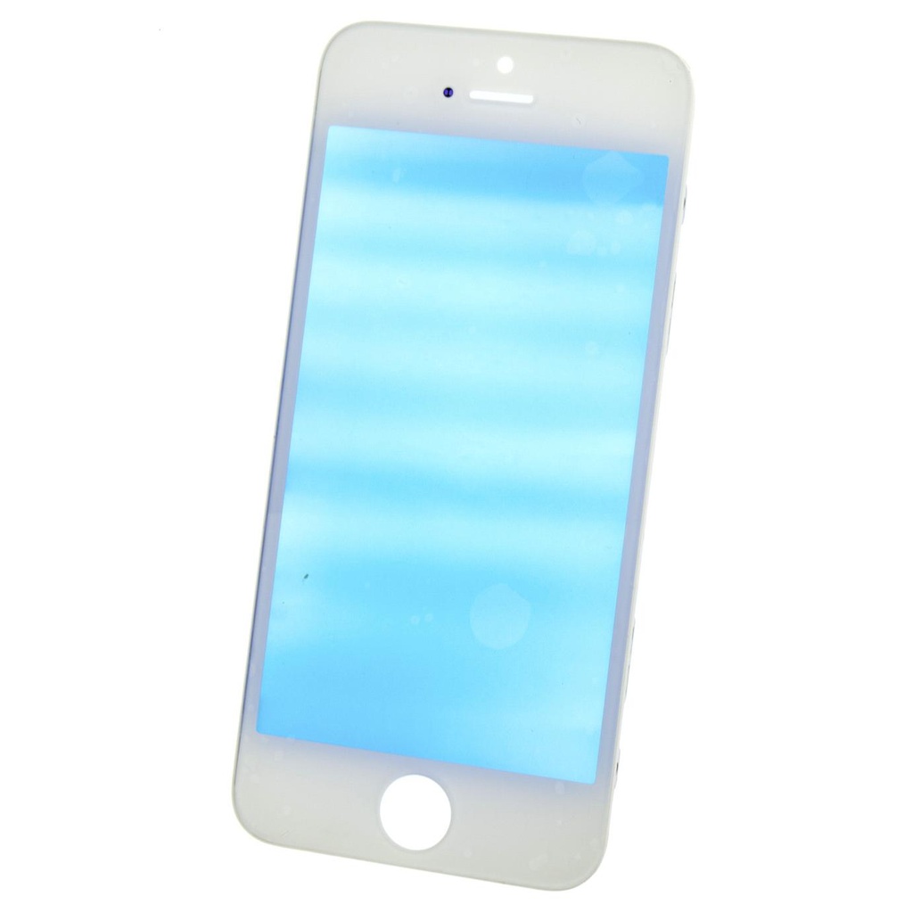Geam Sticla iPhone 5 + Rama, White