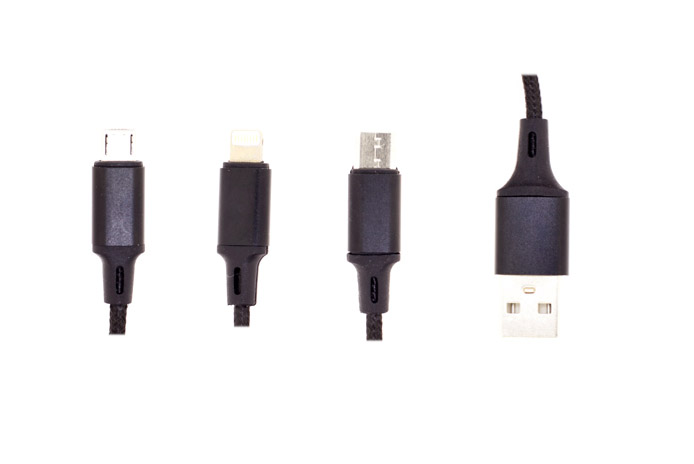 Cablu 3in1 USB to Lightning, Type-C, Micro-USB