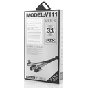 Cabluri PZX, 3 in 1 Cable, 3.1A, V111, 1.2m, Black + Silver