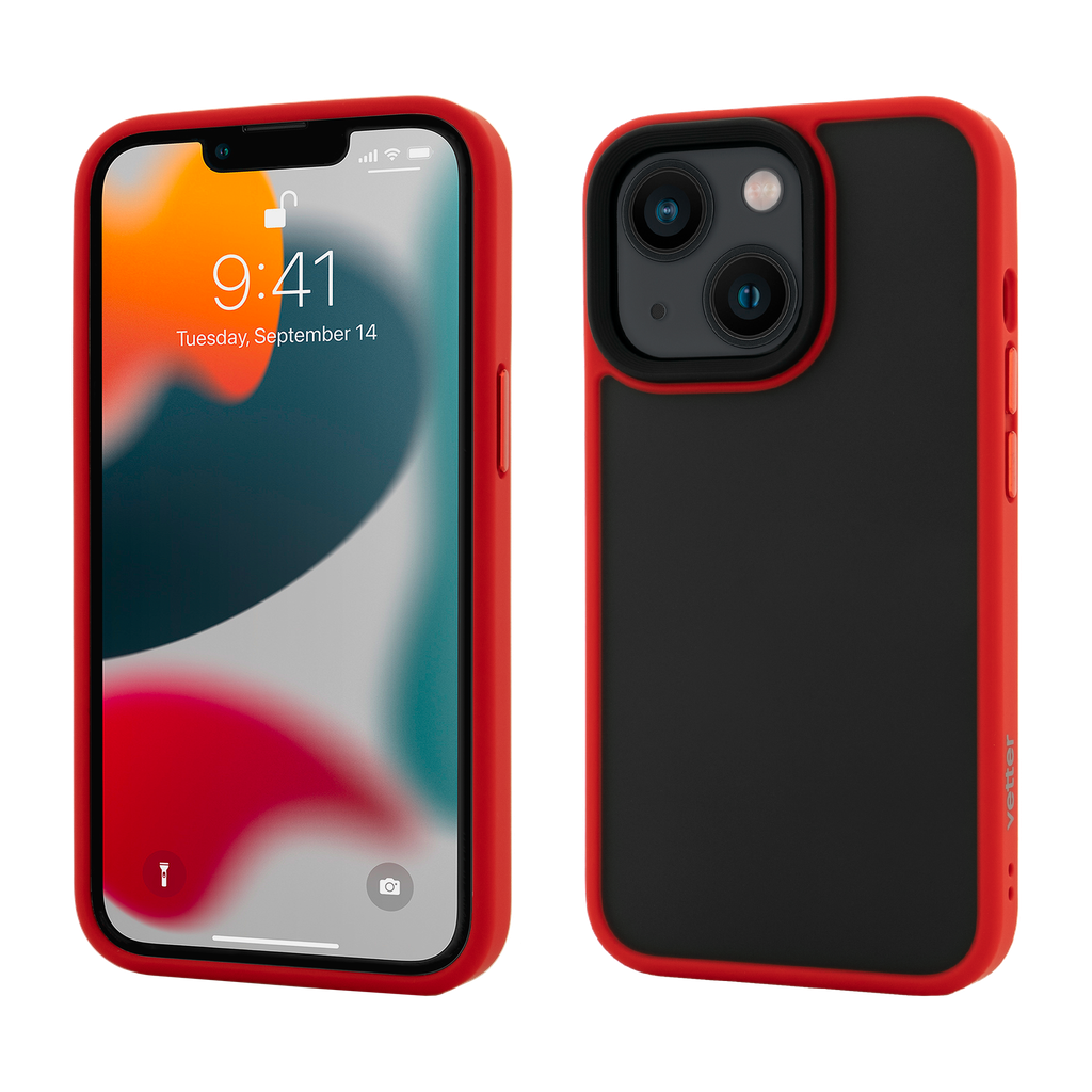 Husa iPhone 13, Clip-On Hybrid, Shockproof Soft Edge and Rigid Back Cover, Red