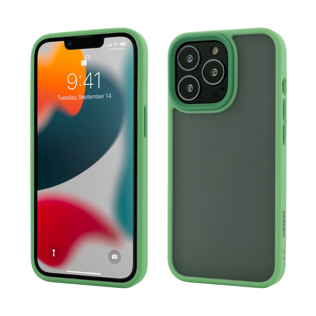 Husa iPhone 13 Pro, Clip-On Hybrid, Shockproof Soft Edge and Rigid Back Cover, Light-Green
