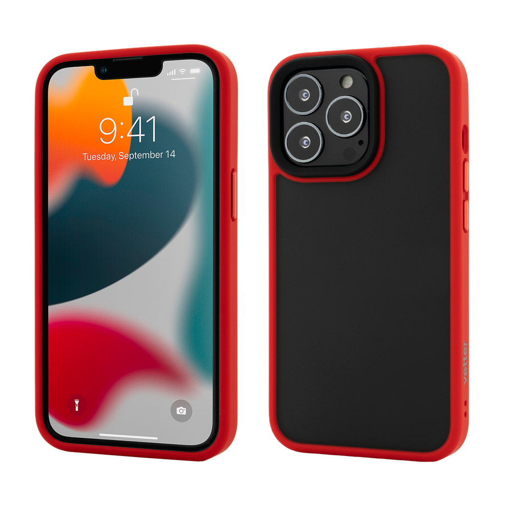 Husa iPhone 13 Pro Max, Clip-On Hybrid, Shockproof Soft Edge and Rigid Back Cover, Red