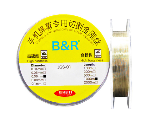 Fir Separare B&amp;R JGS-01, Diamond Wire for Screen Separation, 0.06mm, 1000m