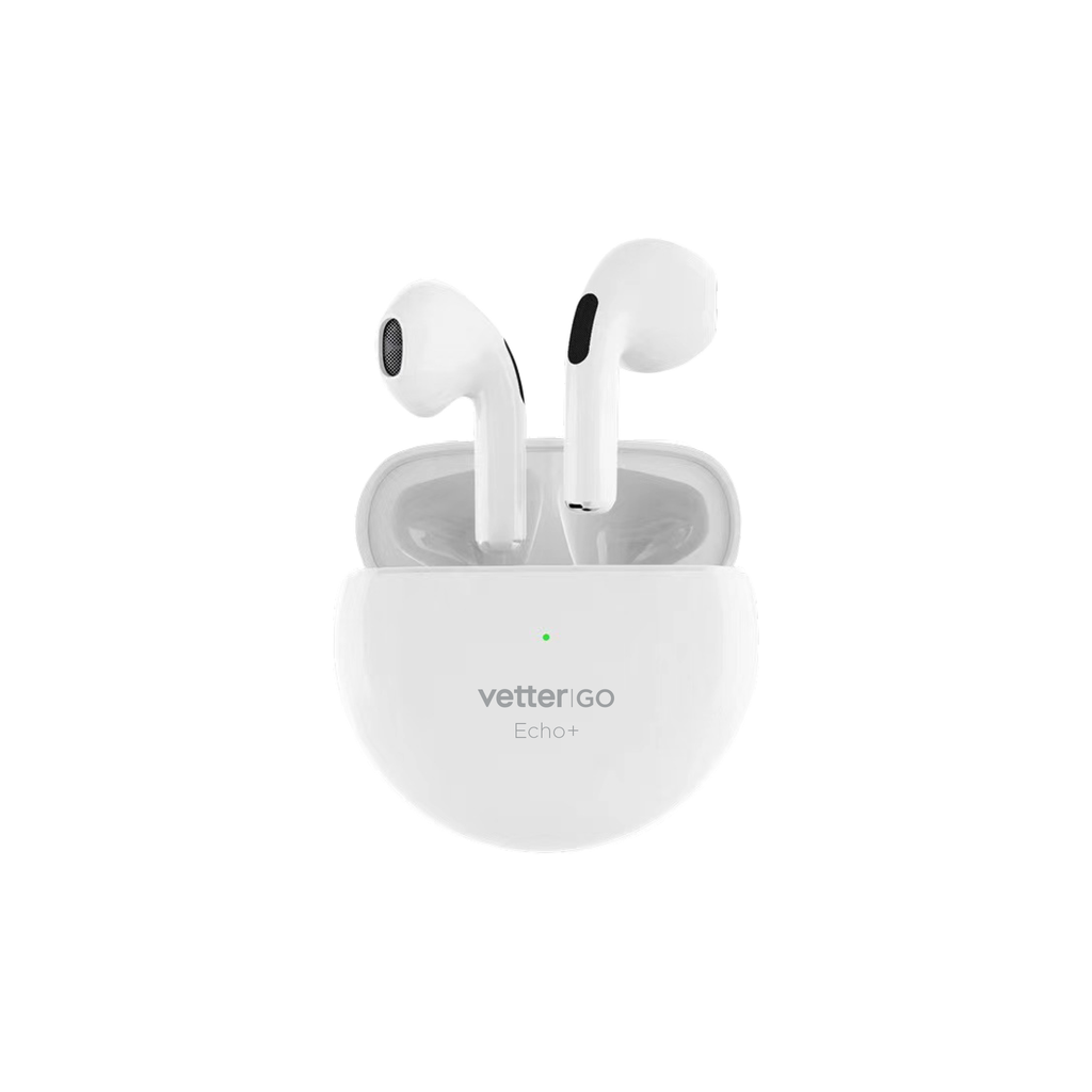 echo+, Wireless Headphones, Bluetooth 5.0, In-Ear Headset, White
