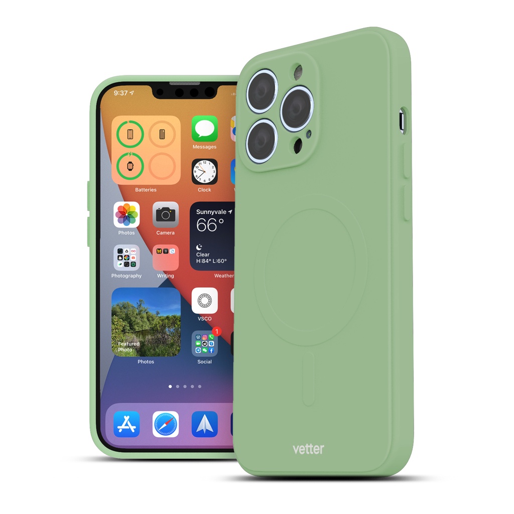Husa iPhone 13 Pro Soft Pro Ultra, MagSafe Compatible, Mint Green