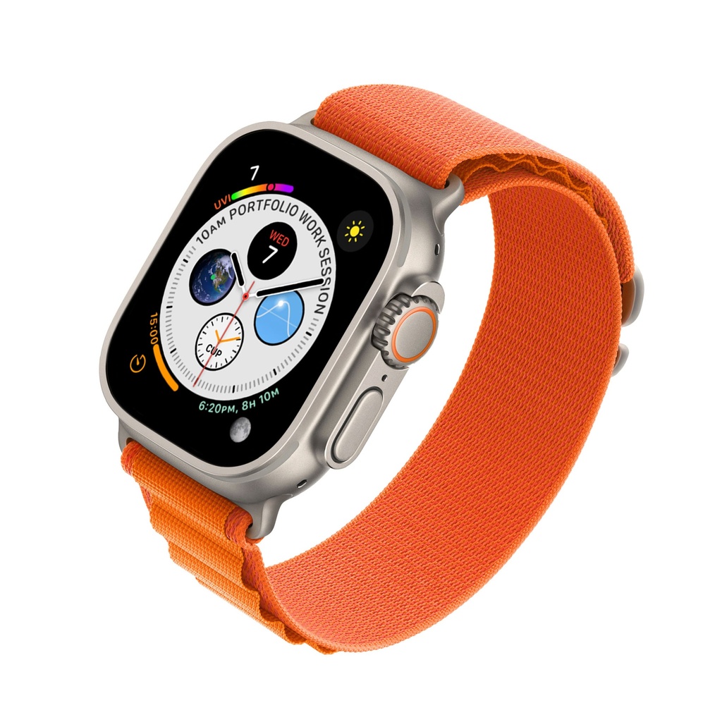 keepON, Nylon Braided Sport Band for Apple Watch Ultra 2, Ultra 49mm, Orange