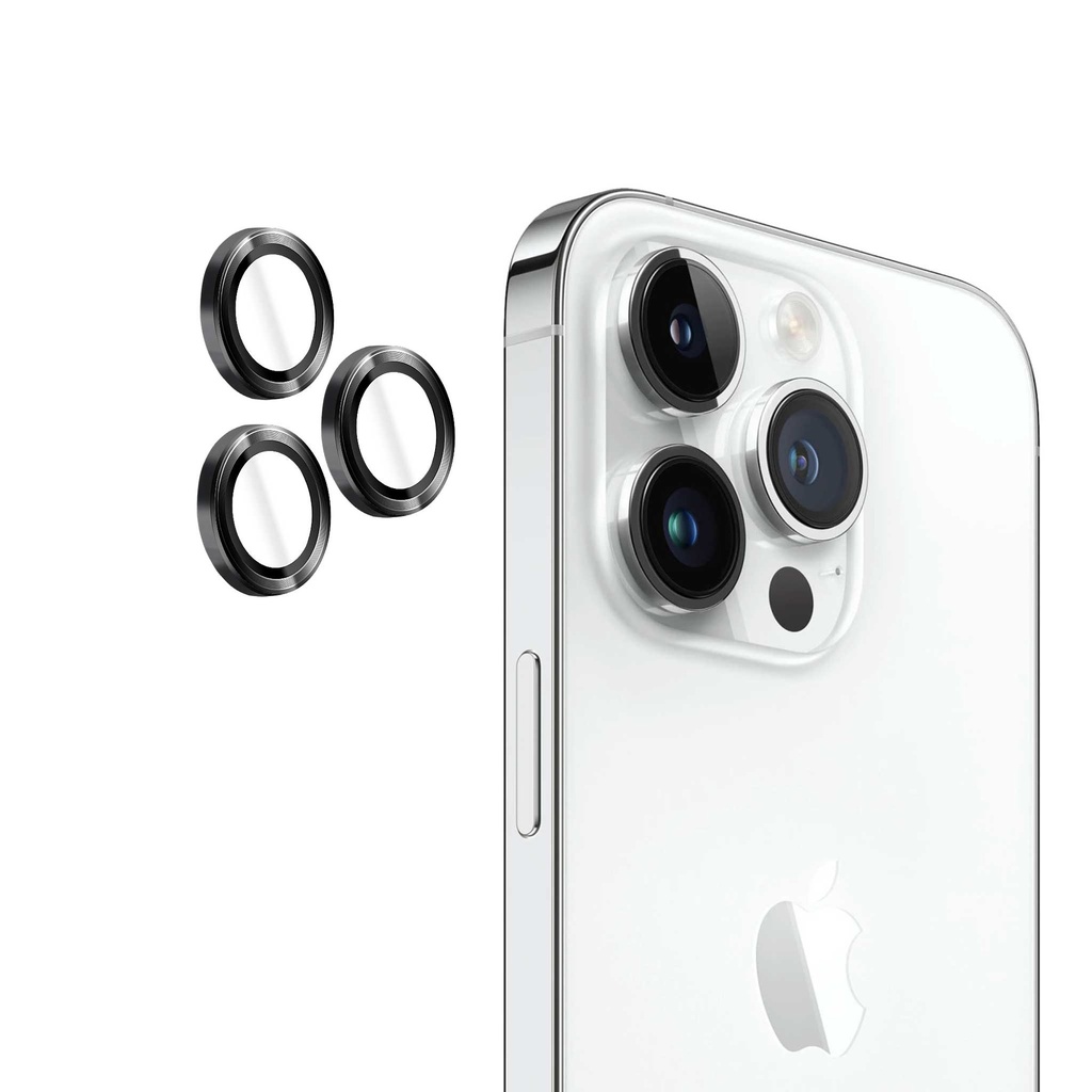 Folie iPhone 15 Pro Max, 15 Pro, Individual Camera Lens Protector, Black