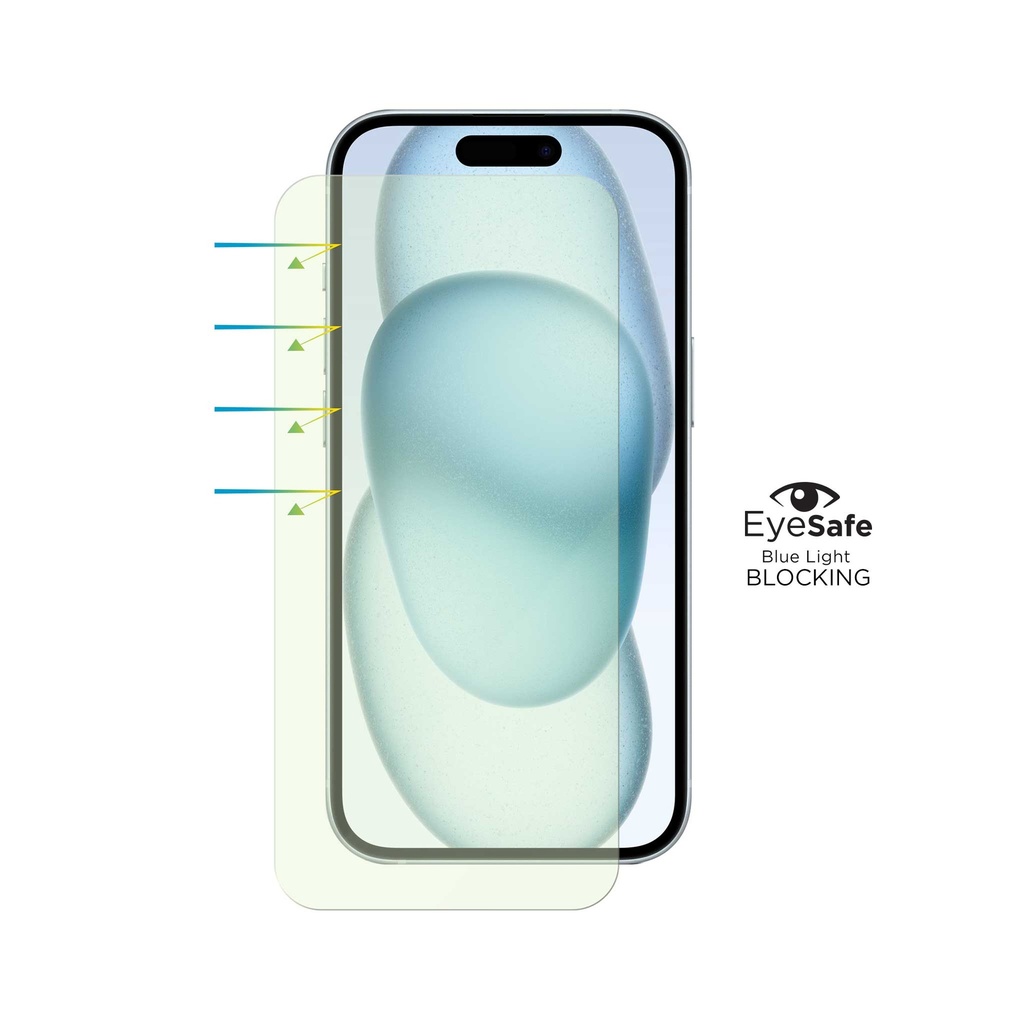 Folie iPhone 15 Plus, EyeSafe 2nd Gen, Blue Light Blocking Tempered Glass