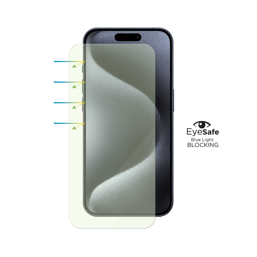 Folie iPhone 15 Pro, EyeSafe 2nd Gen, Blue Light Blocking Tempered Glass