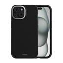 Husa iPhone 15 Plus, Clip-On MagSafe Compatible, Aramid Fiber, Hybrid  Kevlar, Black and Grey