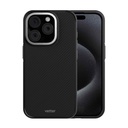 Husa iPhone 15 Pro, Clip-On MagSafe Compatible, Aramid Fiber, Hybrid  Kevlar, Black and Grey
