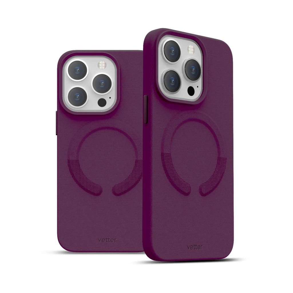Husa iPhone 13 Pro, Clip-On Vegan Leather, MagSafe Compatible, Purple