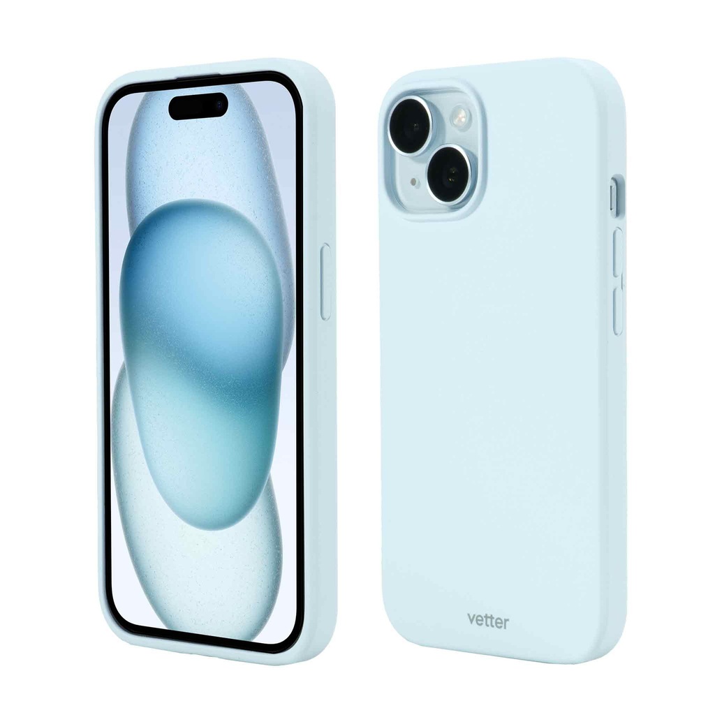 Husa iPhone 15, Clip-On Soft Touch Silk Series Mag Safe Compatible, Light Blue