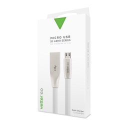 [41124] Cablu Micro USB Cable, Quick Charge, 3D Aero, Vetter GO, Grey