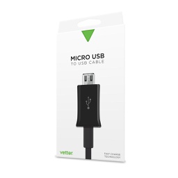 [27572] Micro USB Fast Charging and Data Cable, Vetter Black