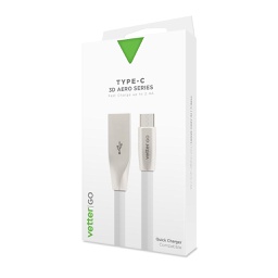 [41125] Cablu Type-C Cable, Quick Charge, 3D Aero, Vetter GO, Grey