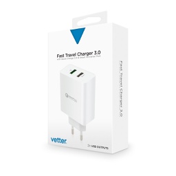 [35172] Fast Travel Charger, with Quick Charge 3.0 and Smart Port, White
