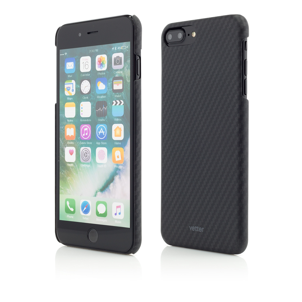 Husa iPhone 7 Plus, Smart Case Carbon Design, Rubber Feel, Black
