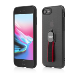 [44127] Husa iPhone 8 Plus, 7 Plus, Smart Case Hybrid, with Removable Strap, Magnetic Ready, Black