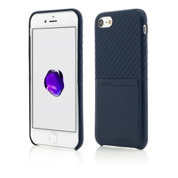 [34794] Husa iPhone SE (2020), 8, 7, Clip-On with Card Port, Carbon Fiber Feel, Blue