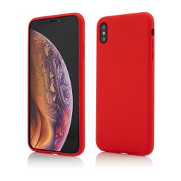 [46057] Husa iPhone XS Max, Clip-On Soft Touch Silk Series, Red