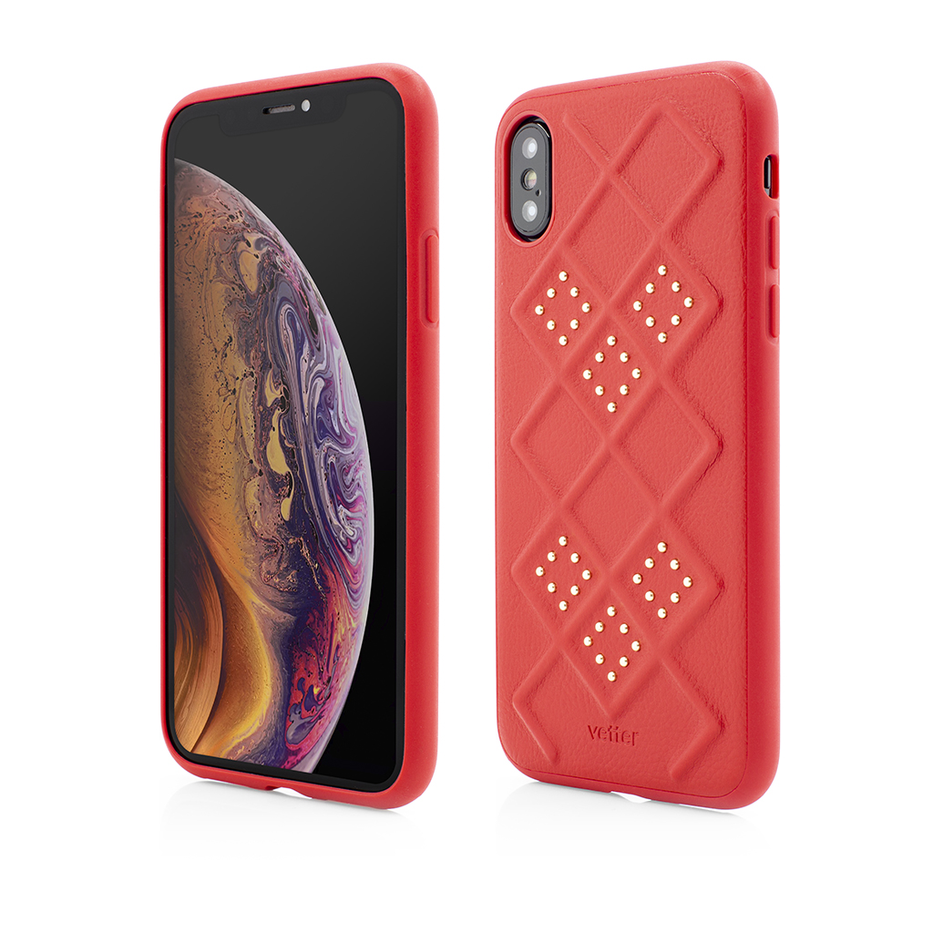 Husa iPhone Xs Max, Smart Case, 3D Rhombus Design, Red