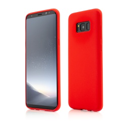 [46238] Husa Samsung Galaxy S8 Plus, Clip-On Soft Touch Silk Series, Red